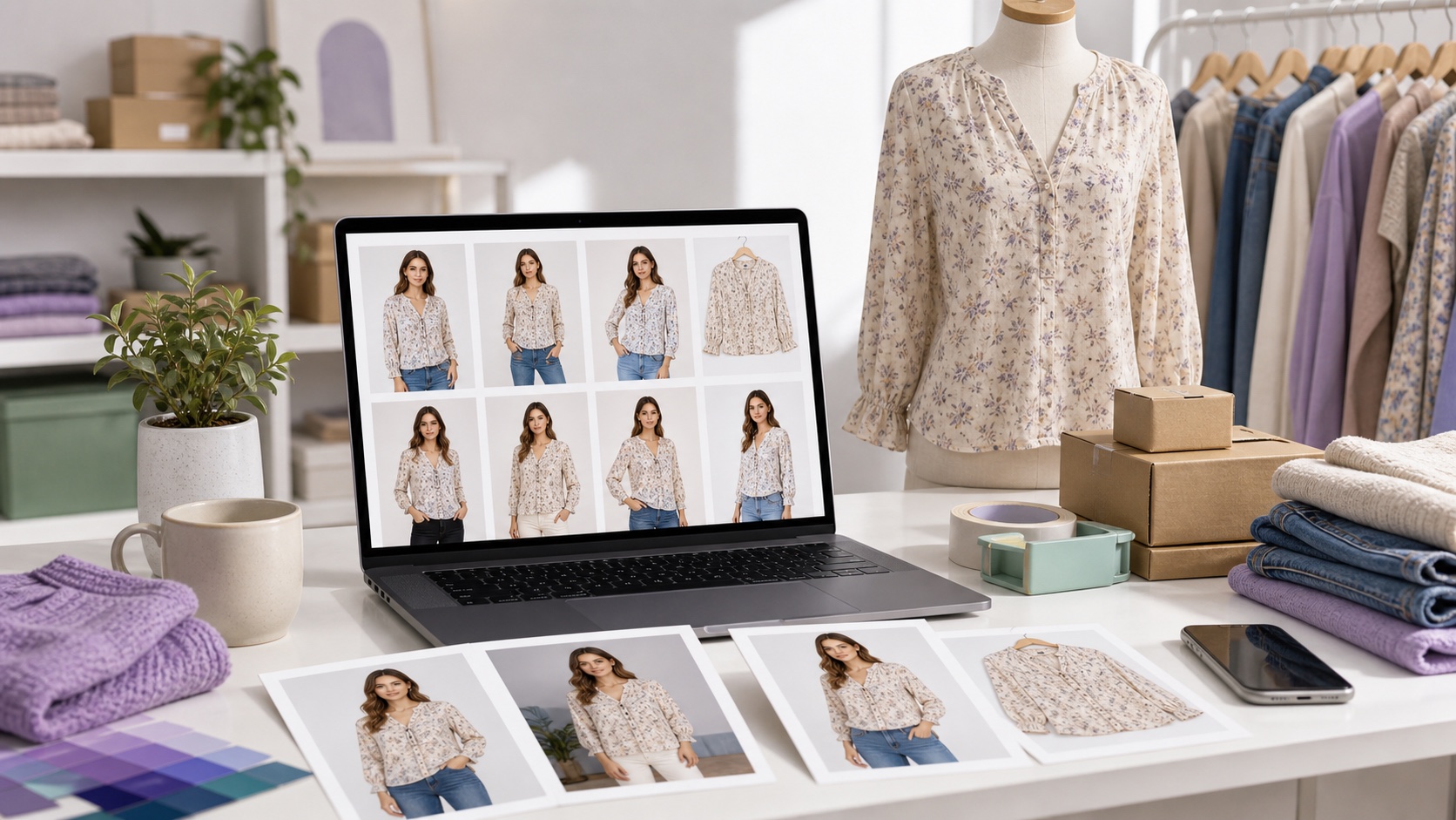 eBay and Poshmark seller workspace with fast AI model-photo outputs for clothing listings