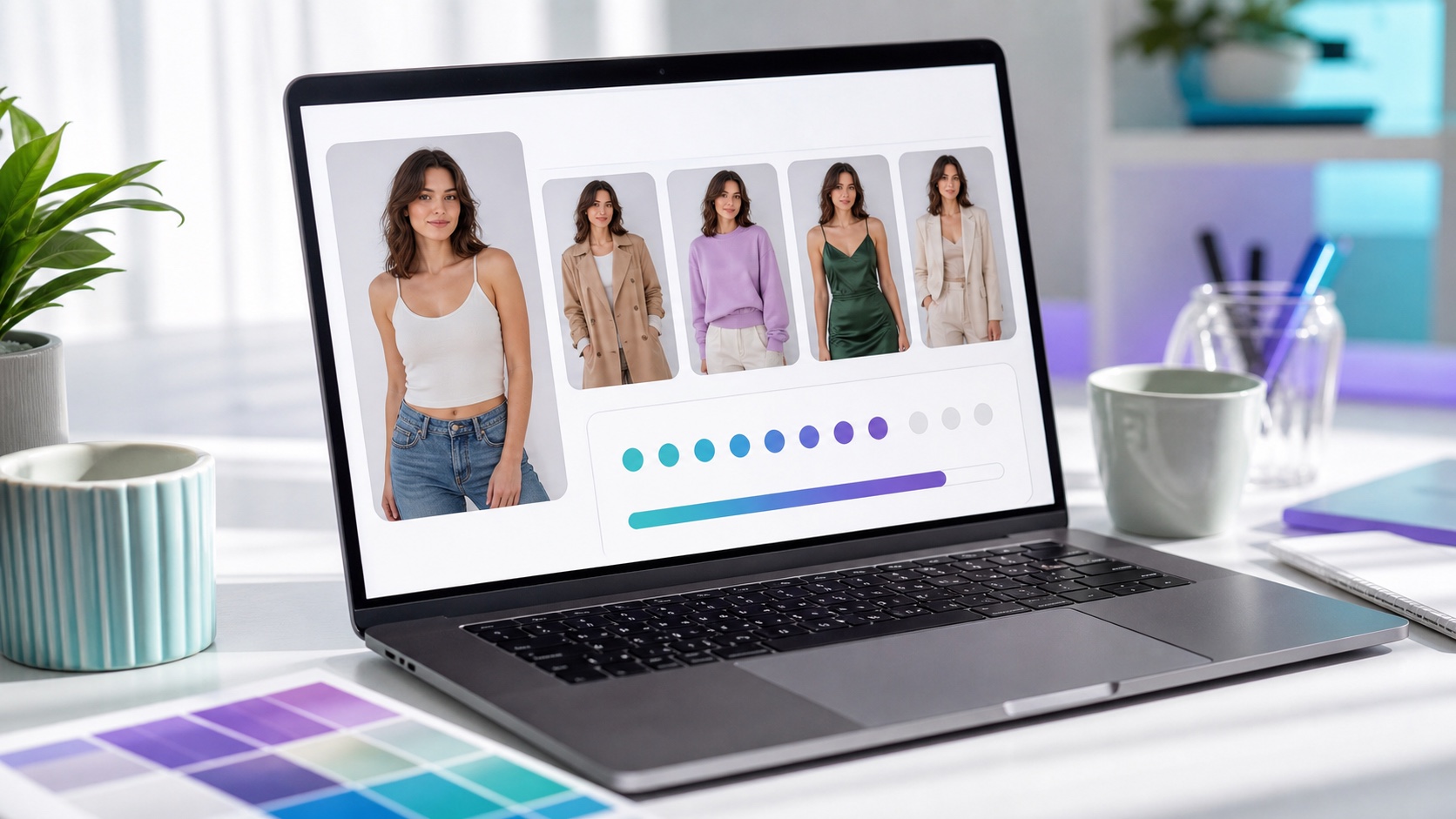 Free-credit comparison visual for AI clothes changer tools with a photo edit preview and usage counter