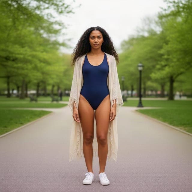 Flux 2 Flash: navy one-piece and cover-up delivered