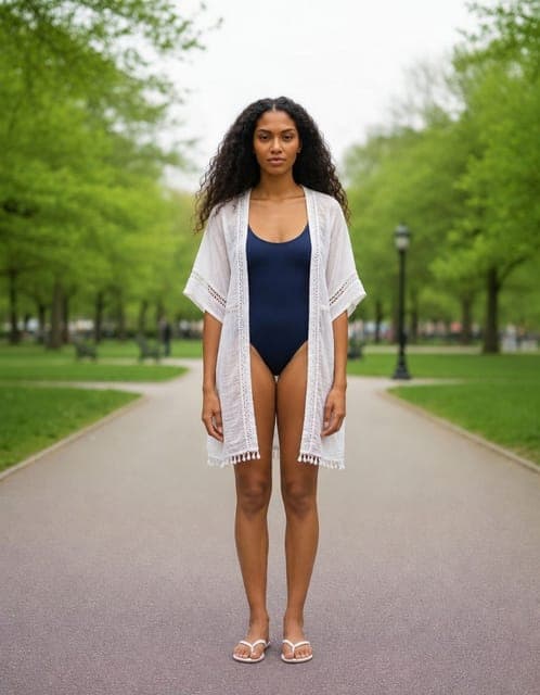 GPT Image 2.5 Flare (medium): one-piece delivered, cut higher on the leg than modest in several runs