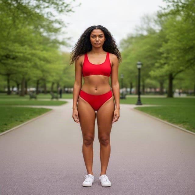 Flux 2 Turbo: red two-piece delivered