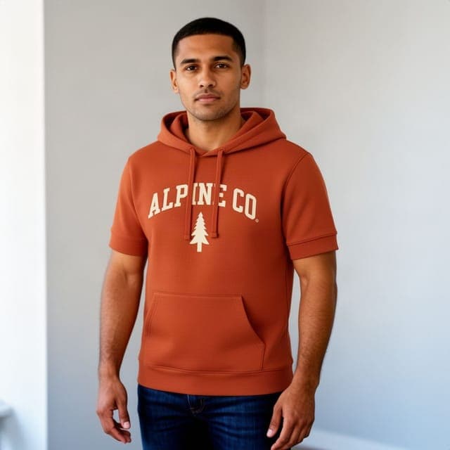 Flux 2 Flash: hoodie and wordmark copied, but with short sleeves in this run
