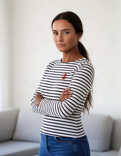 Flux 2: Breton top copied, but her skin tone darkened in this run